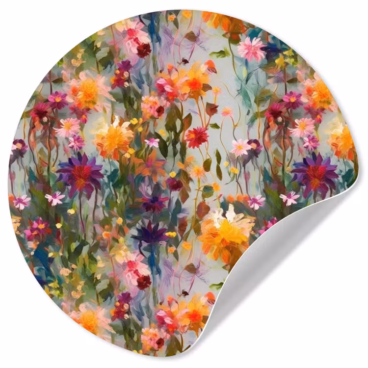 Behangcirkel - Zomers - Kleurrijk - Patroon - Bloemen — 1