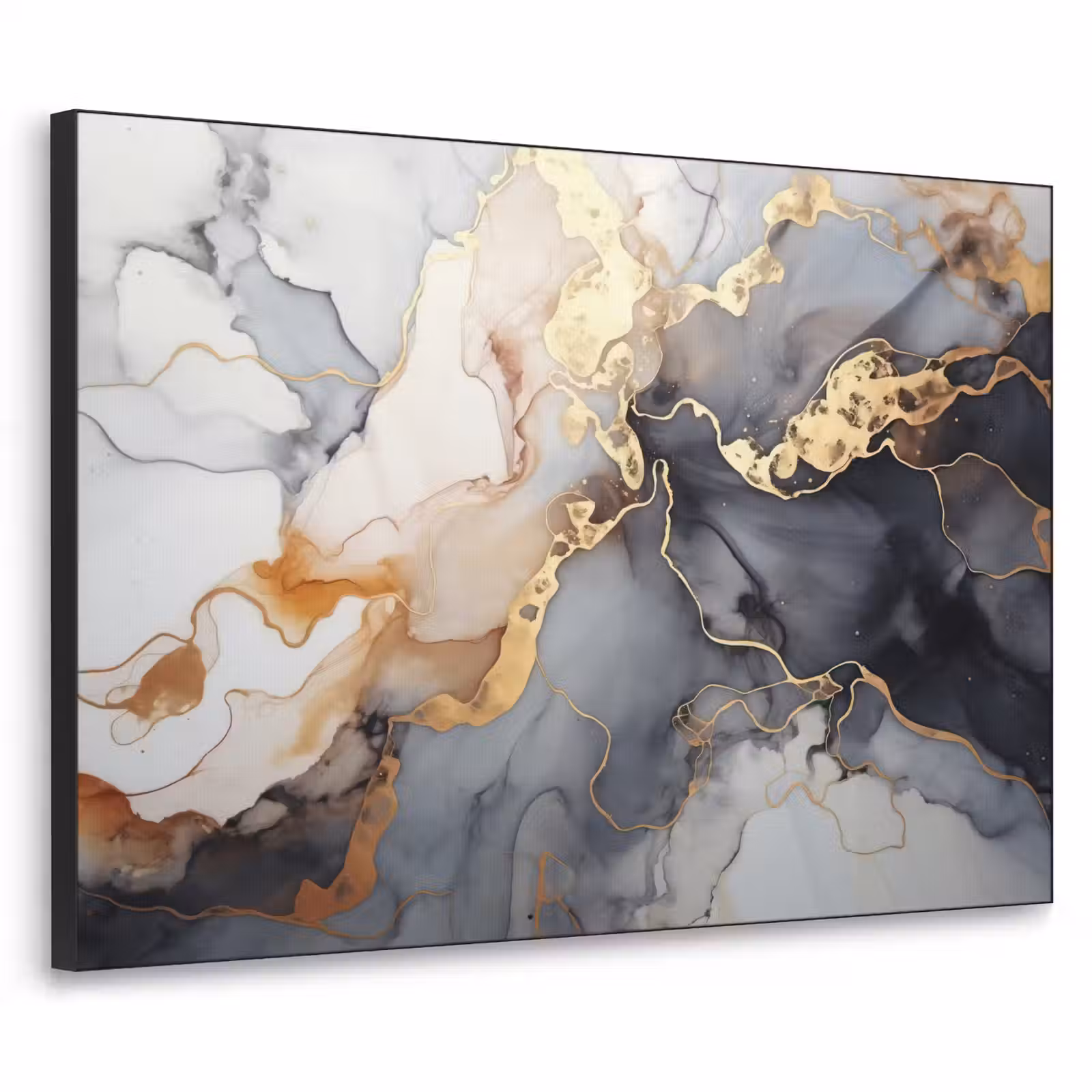 Art Frame - Marmer - Zwart - Goud - Wit — 1