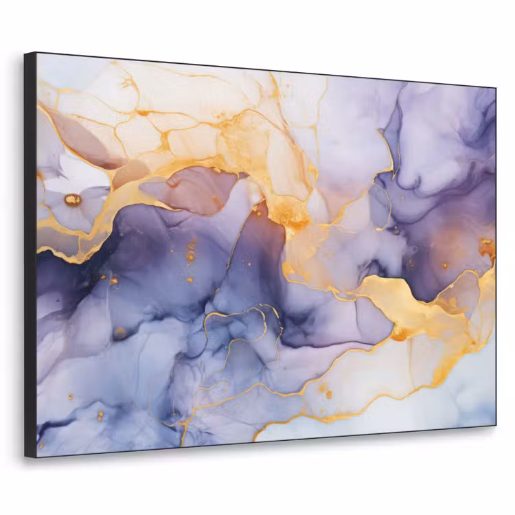 Art Frame - Marmer - Paars - Lila - Goud - Abstract — 1