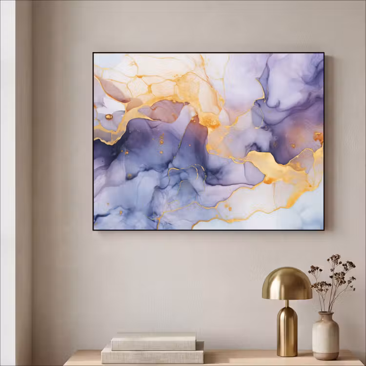Art Frame - Marmer - Paars - Lila - Goud - Abstract — 5