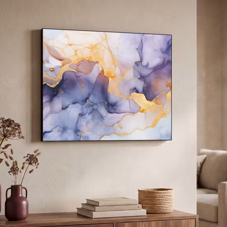 Art Frame - Marmer - Paars - Lila - Goud - Abstract — 7