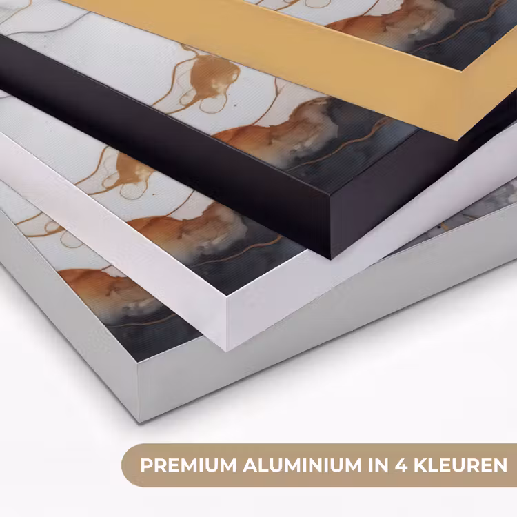 Art Frame - Marmer - Zwart - Goud - Wit — 2