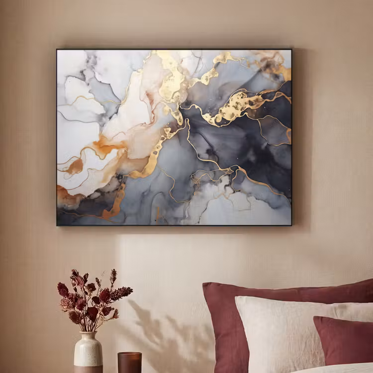 Art Frame - Marmer - Zwart - Goud - Wit — 3