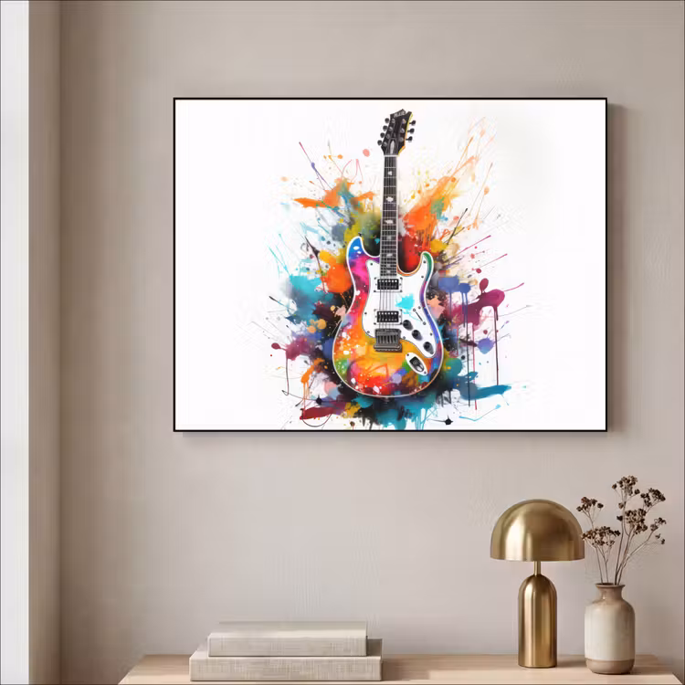Art Frame - Gitaar - Graffiti - Muziek - Wit — 5