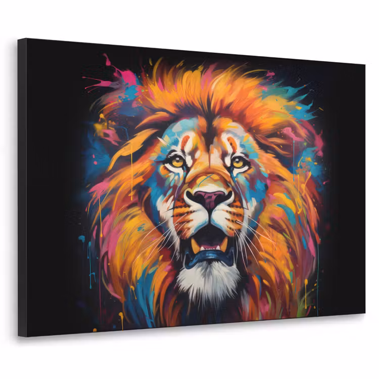 Art Frame - Leeuw - Graffiti - Dieren - Zwart — 1
