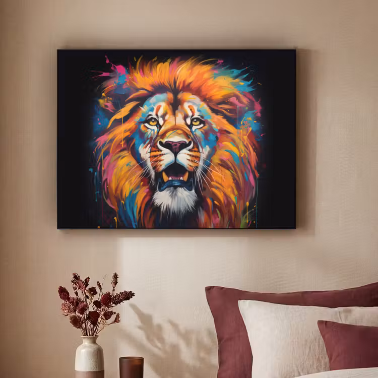 Art Frame - Leeuw - Graffiti - Dieren - Zwart — 3