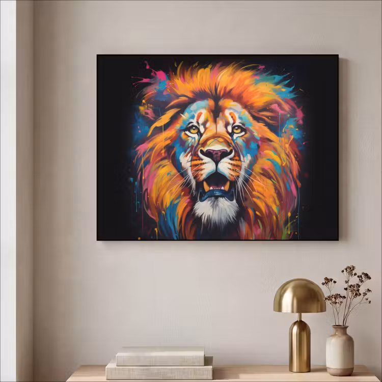 Art Frame - Leeuw - Graffiti - Dieren - Zwart — 5