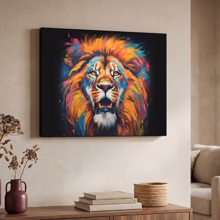Art Frame - Leeuw - Graffiti - Dieren - Zwart — 7