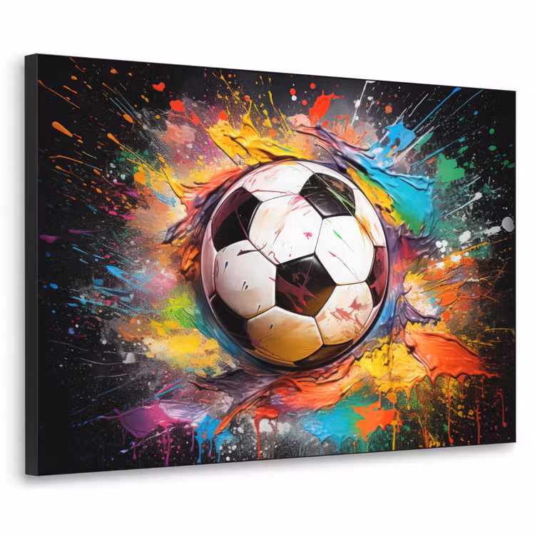 Art Frame - Voetbal - Verf - Kleuren - Zwart - Wit — 1