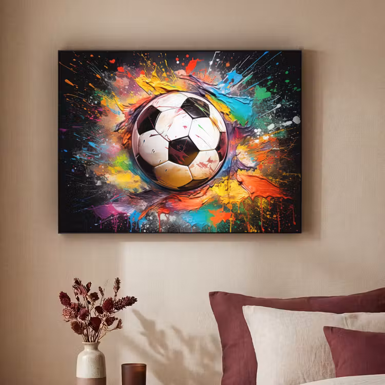 Art Frame - Voetbal - Verf - Kleuren - Zwart - Wit — 3