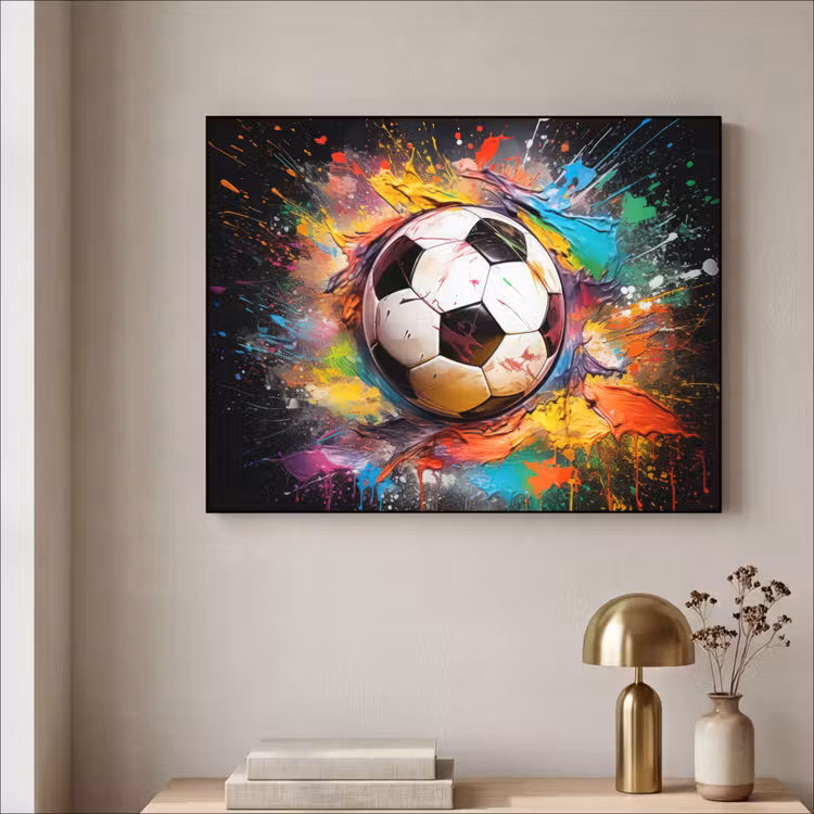 Art Frame - Voetbal - Verf - Kleuren - Zwart - Wit — 5