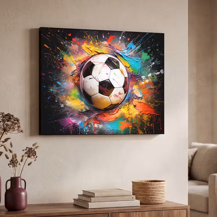 Art Frame - Voetbal - Verf - Kleuren - Zwart - Wit — 7