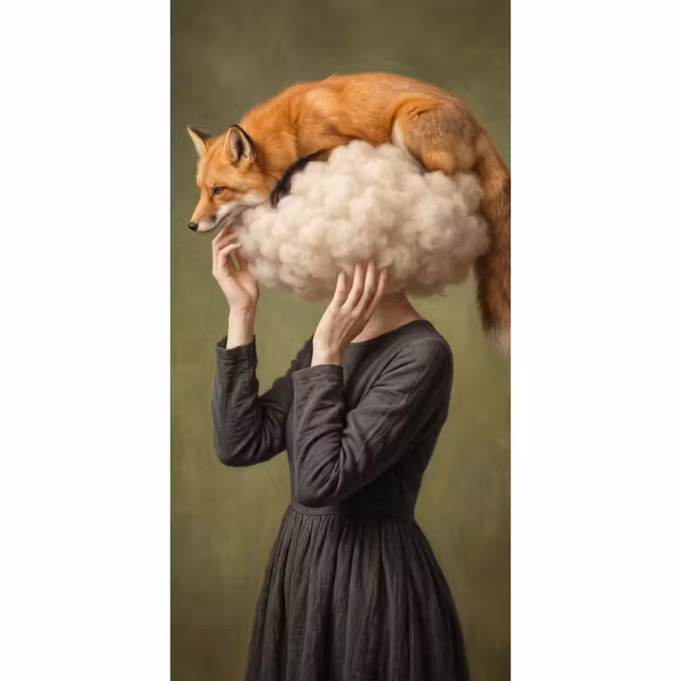 Behang - Vos - Surrealistisch - Groen — 2