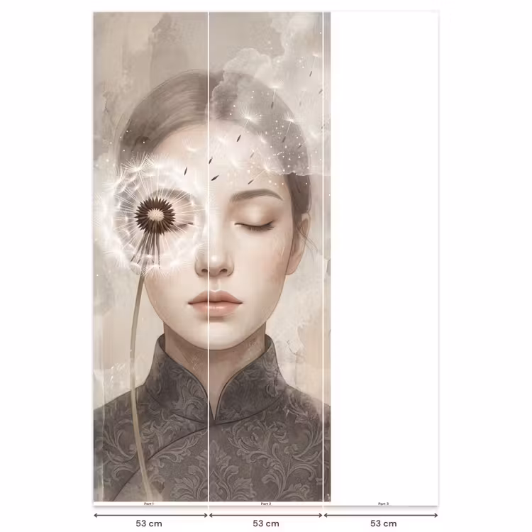 Behang - Vrouw - Sereen - Grijs — 6