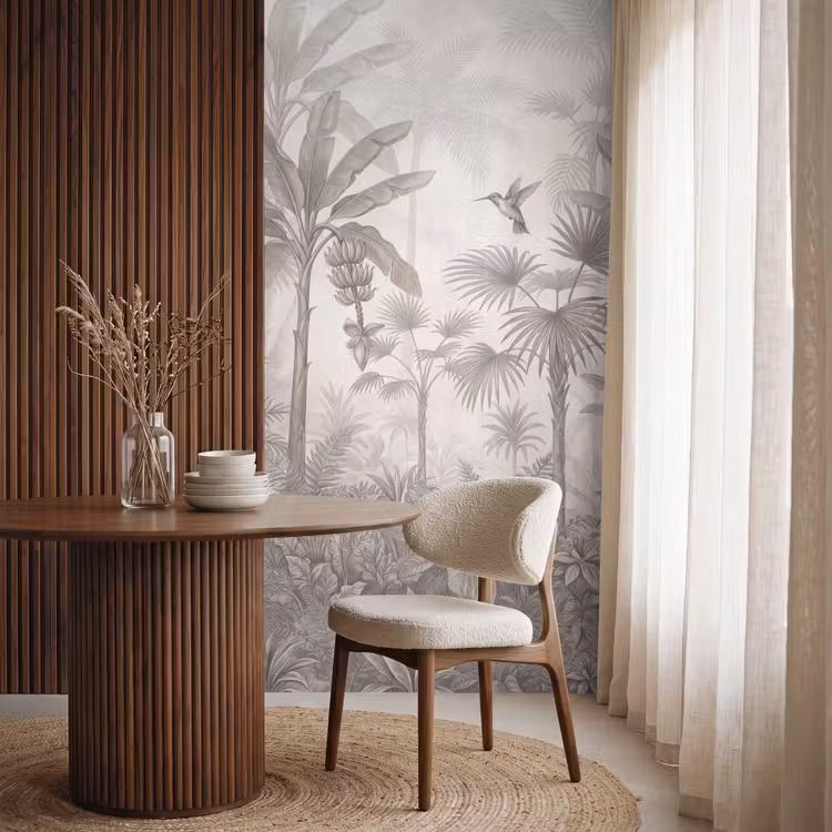 Behang - Jungle - Banenboom - Kolibrie - Beige — 4