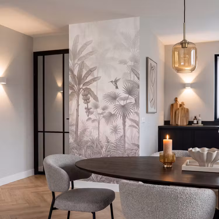 Behang - Jungle - Banenboom - Kolibrie - Beige — 5