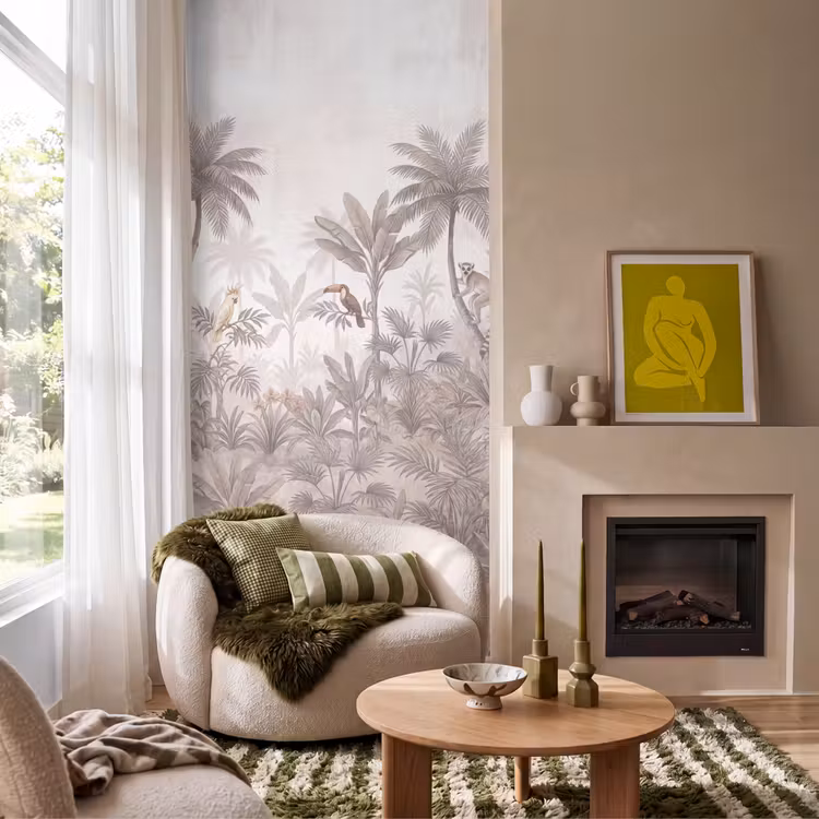 Behang - Jungle - Dieren - Palmbomen — 1