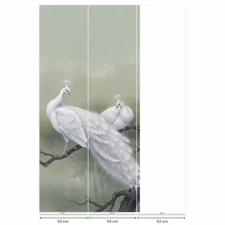 Behang - Witte Pauwen — 6