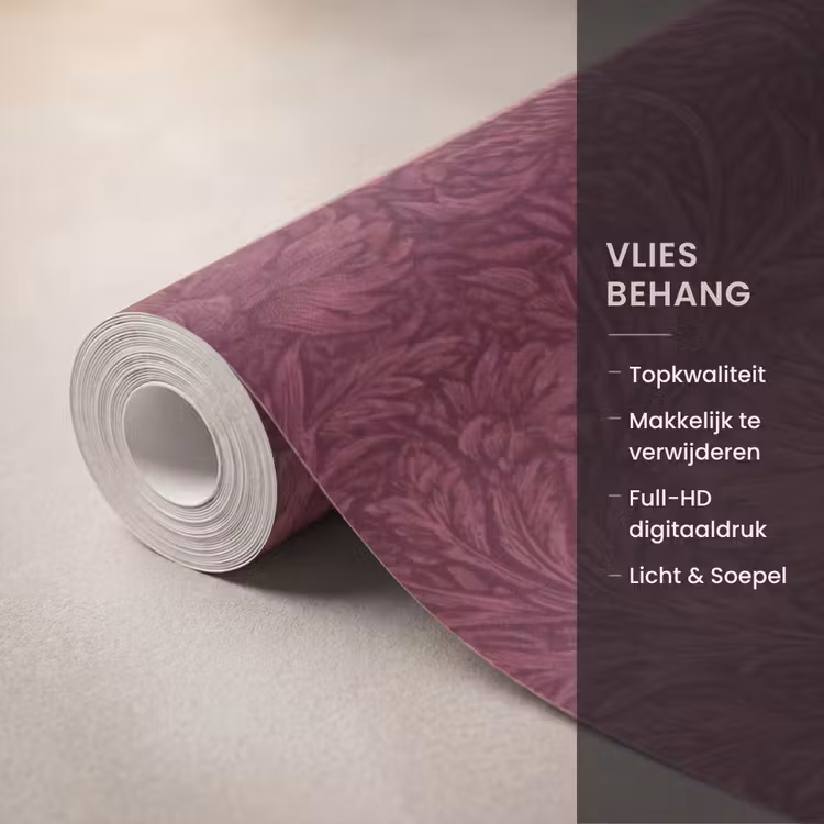Behang - Bladeren - Patroon - Paars — 3
