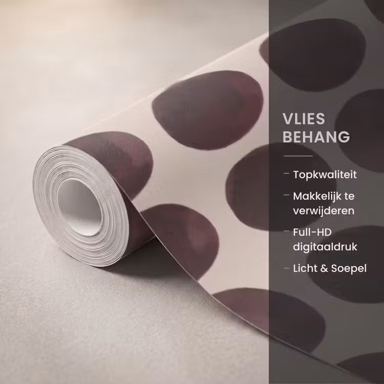 Behang - Aquarel Cirkels Patroon Bruin — 3