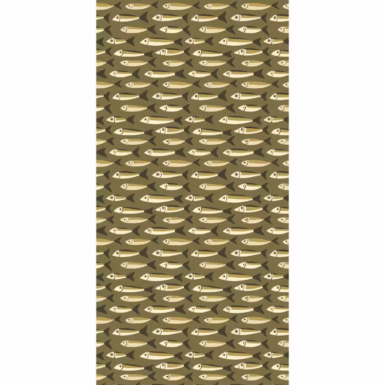Behang - Vis - Patroon - Groen β 2