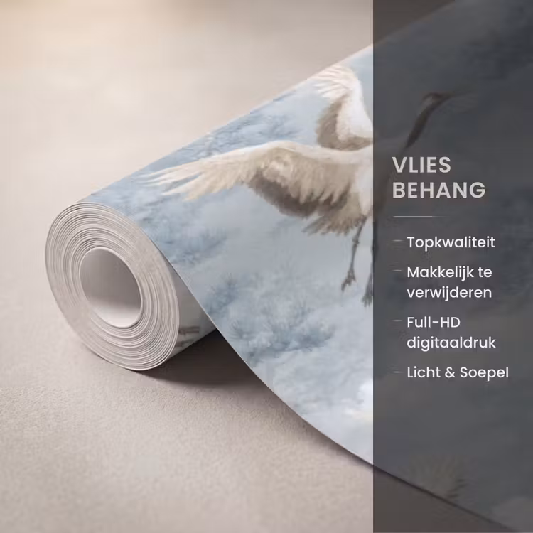 Behang - Wolken - Kraanvogels - Blauw — 3