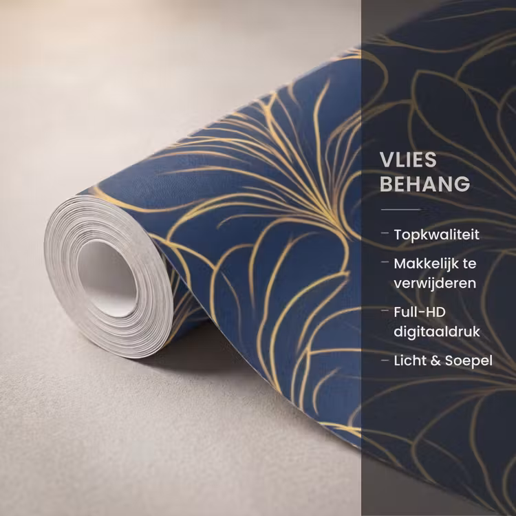 Behang - Deco - Waaier - Blauw — 3