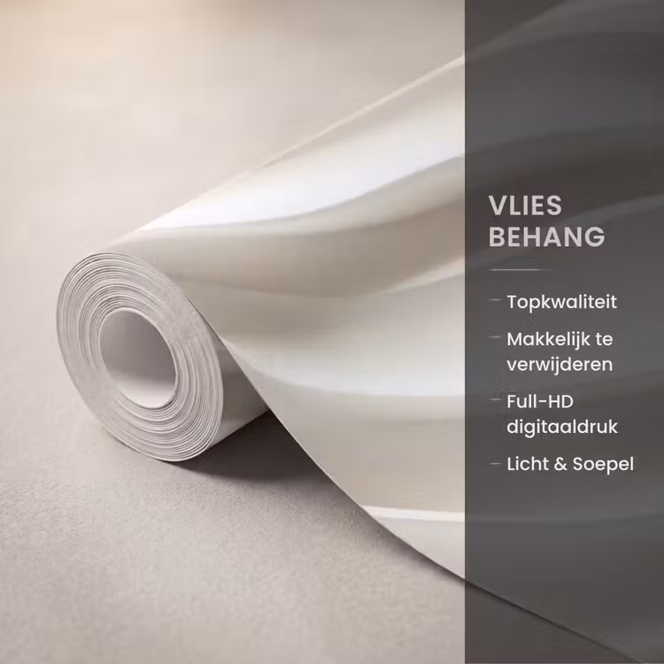Behang - Diagonaal - Golven - Crème — 3