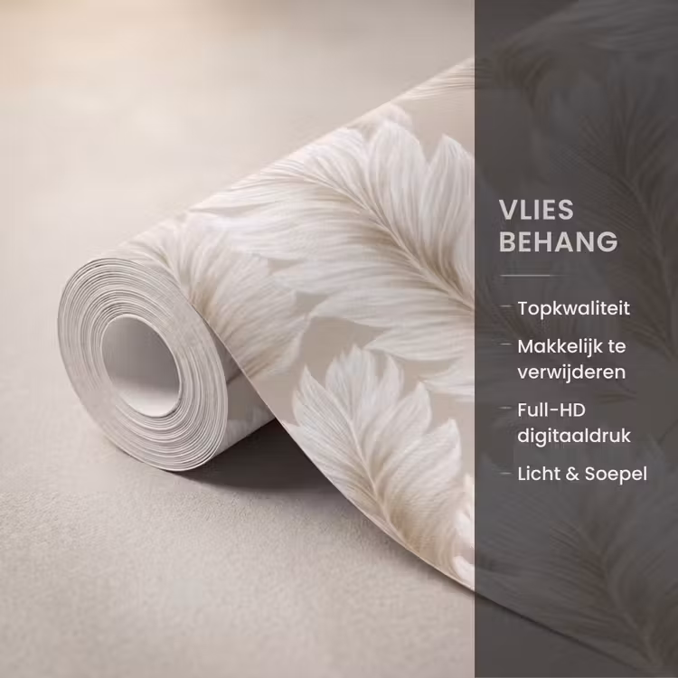 Behang - Botanisch - Patroon - Beige — 3