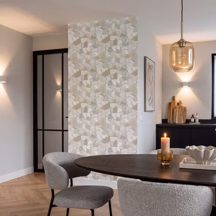 Behang - Mozaïek - Stenen - Beige — 5