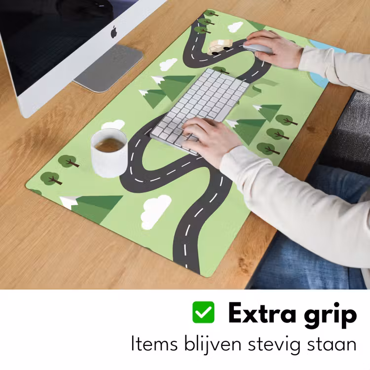 Bureau onderlegger - Auto - Bergweg - Natuur - Illustratie — 6