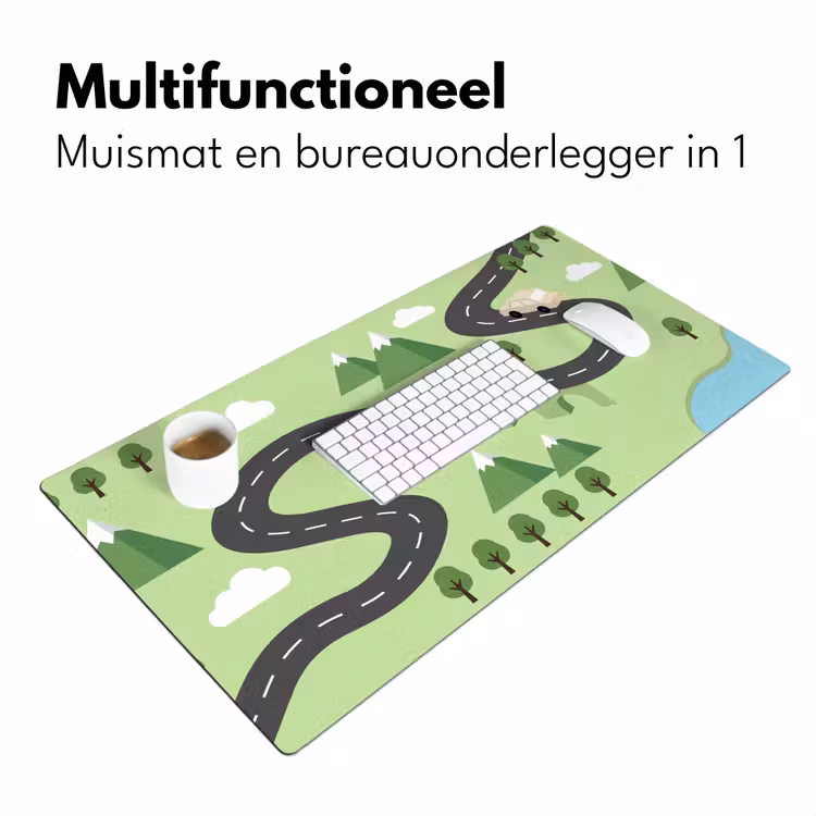 Bureau onderlegger - Auto - Bergweg - Natuur - Illustratie — 7