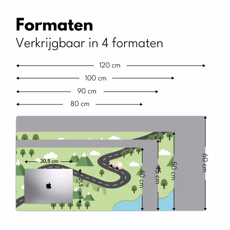 Bureau onderlegger - Auto - Bergweg - Natuur - Illustratie — 8