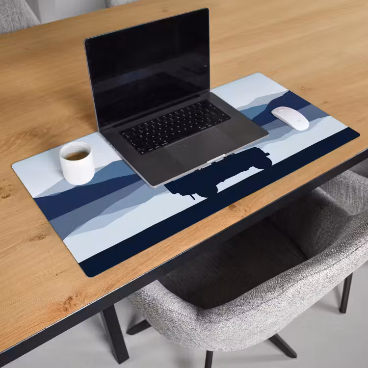 Bureau onderlegger - Auto - Meer - Bergen - Blauw — 3
