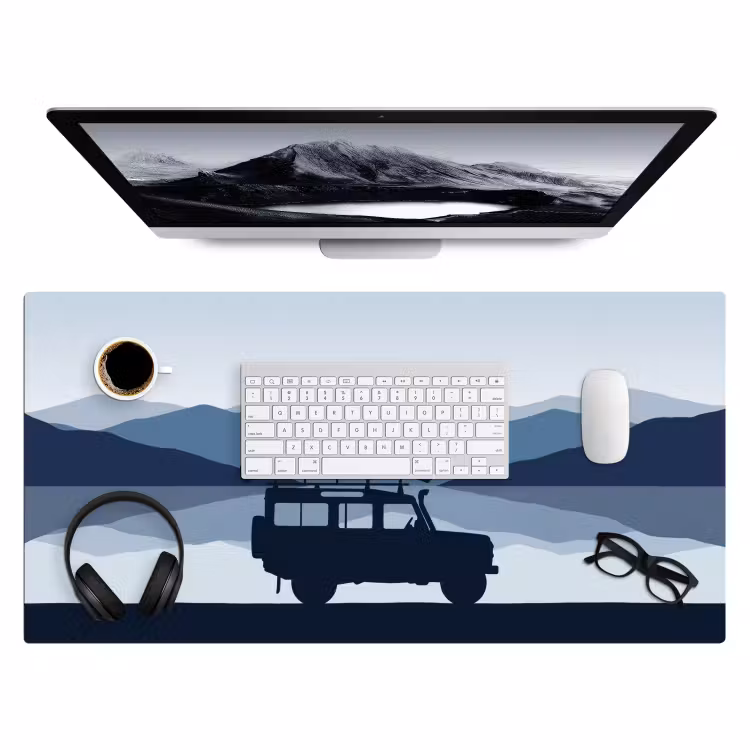 Bureau onderlegger - Auto - Meer - Bergen - Blauw — 4