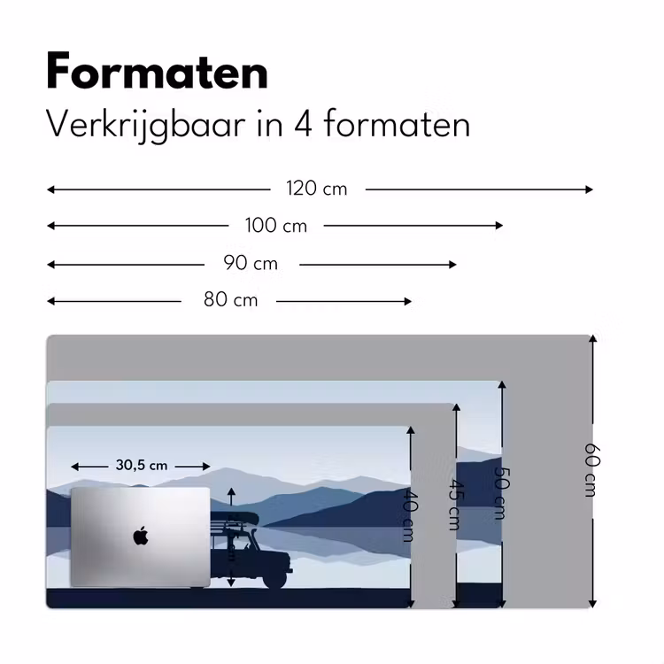 Bureau onderlegger - Auto - Meer - Bergen - Blauw — 8