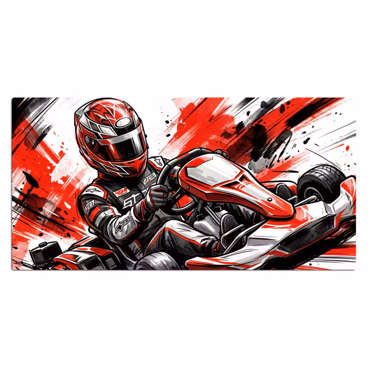 Bureau onderlegger - Kart - Coureur - Snelheid - Rood — 2