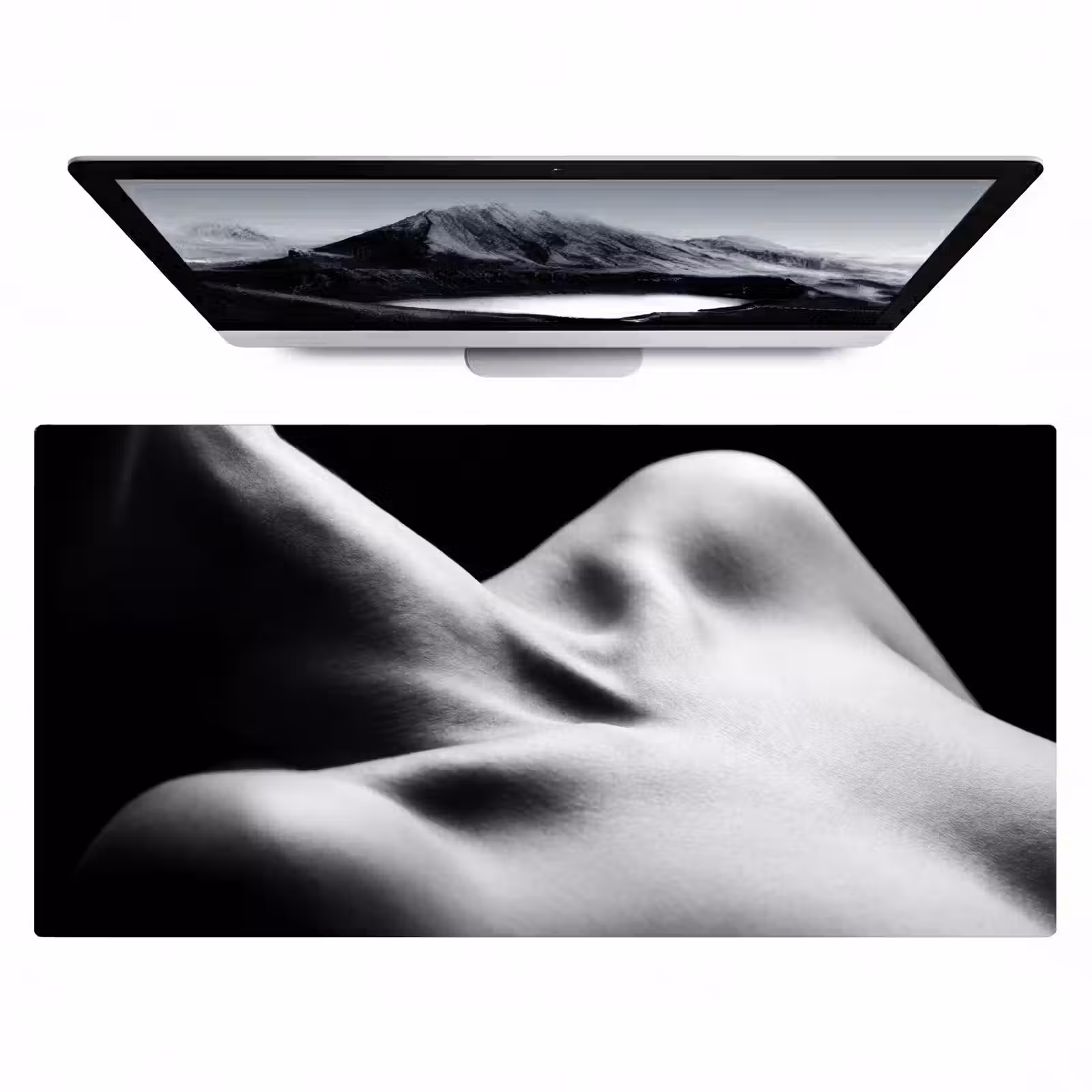 Bureau onderlegger - Lichaam - Vormen - Abstract - Zwart - Wit - Sensueel — 1