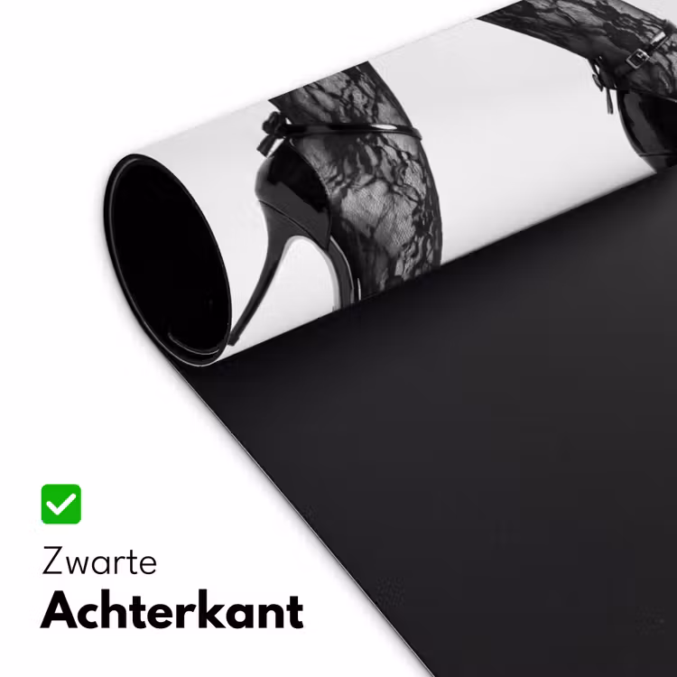 Bureau onderlegger - Benen - Kant - Hakken - Zwart - Wit - Uitdagend — 5