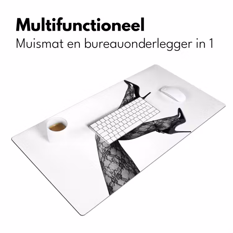 Bureau onderlegger - Benen - Kant - Hakken - Zwart - Wit - Uitdagend — 7