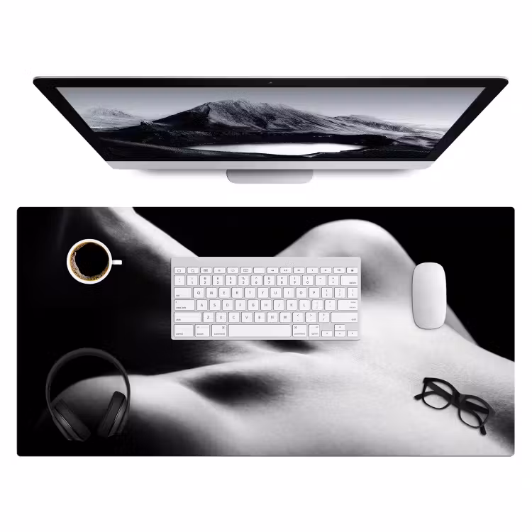 Bureau onderlegger - Lichaam - Vormen - Abstract - Zwart - Wit - Sensueel — 4