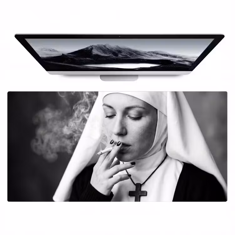 Bureau onderlegger - Non - Roken - Portret - Zwart - Wit - Rebels — 1