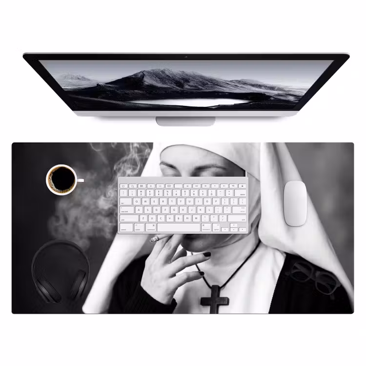 Bureau onderlegger - Non - Roken - Portret - Zwart - Wit - Rebels — 4