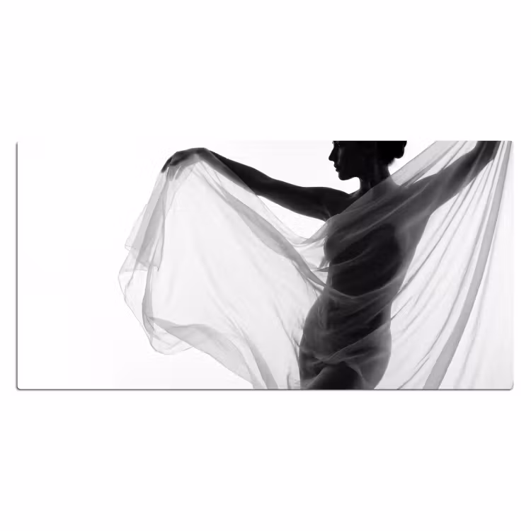 Bureau onderlegger - Silhouet - Sluier - Vormen - Zwart - Wit - Sensueel — 2