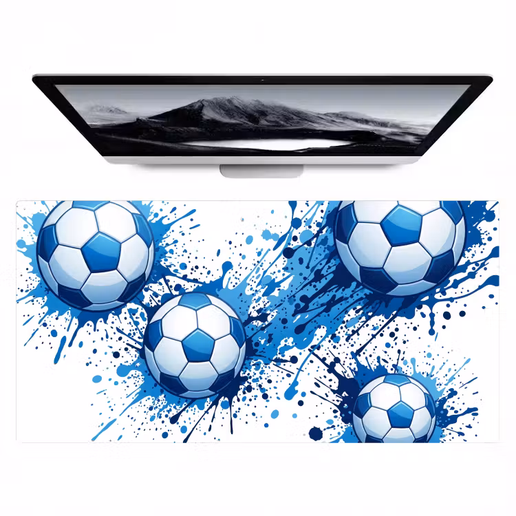Bureau onderlegger - Voetballen - Verf - Sport - Blauw — 1