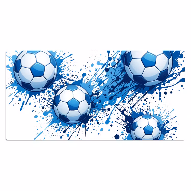 Bureau onderlegger - Voetballen - Verf - Sport - Blauw — 2