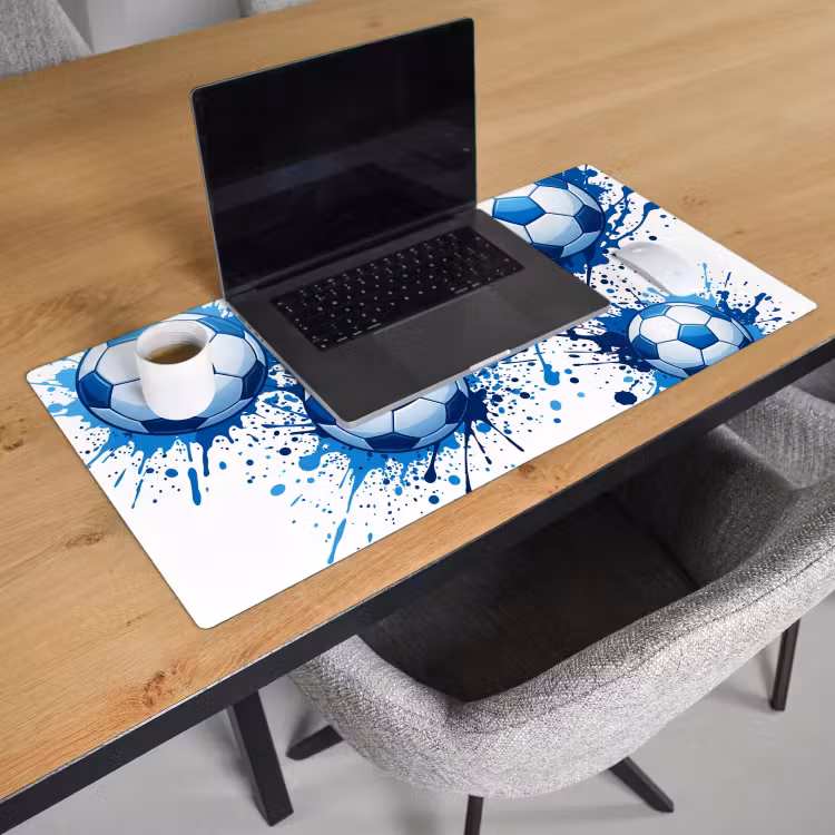 Bureau onderlegger - Voetballen - Verf - Sport - Blauw — 3