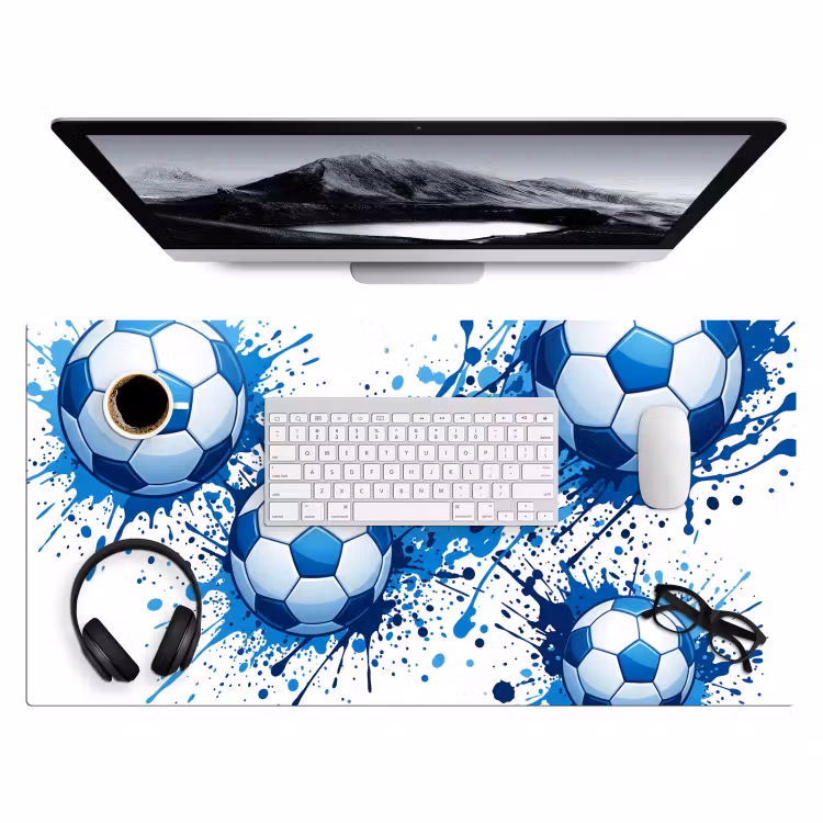 Bureau onderlegger - Voetballen - Verf - Sport - Blauw — 4