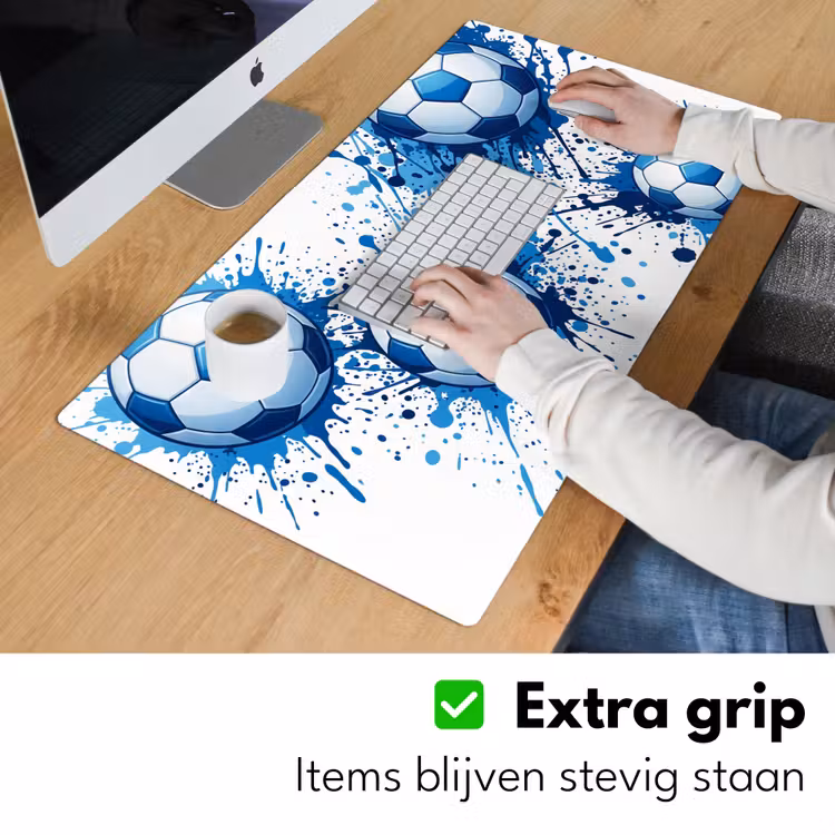 Bureau onderlegger - Voetballen - Verf - Sport - Blauw — 6