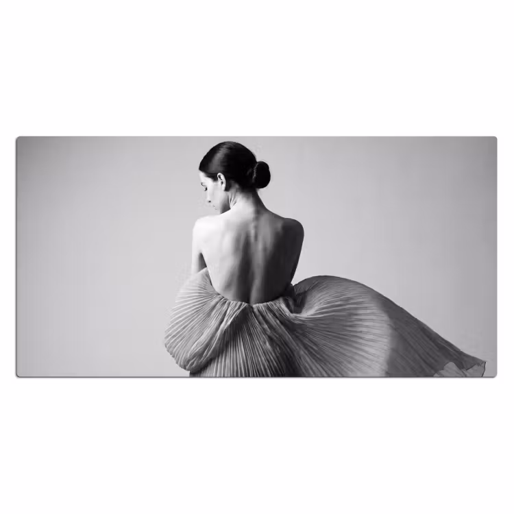 Bureau onderlegger - Vrouw - Rug - Textuur - Zwart - Wit - Elegant — 2